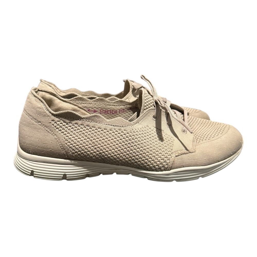 Skechers Taupe Washable Knit Slip On Shoes Seager Women’s Size 9.5 W Sneakers - Picture 2 of 9